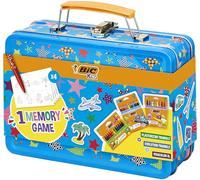 BIC Kids Memory Game Travel Case, Maletín de Viaje para Niños Educativo. Set de Lápices, Ceras y Rotuladores de Colores. Incluye juego de memoria de 32 piezas