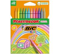 Bic kids plastidecor pastel caja de 12 lapices de cera - extraresistentes - facil de sacar punta - no mancha - colores pastel surtidos