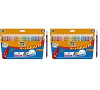 BIC Kids Rotuladores Lavables para Niños, Óptimo para material escolar y de oficina,Kid Couleur, Punta Media, Colores Llamativos, Caja de 24 Rotuladores (Paquete de 2)