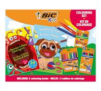 BIC Kids Set Para Colorear. Incluye 2 Libros para Colorear, 3 sets de 12 Rotuladores, 12 Lápices de colores y 12 Crayones. Regala Diversión a los Niños. Explora y Crea sin Límites