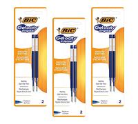 BIC Lote de 3 blísters de 2 recambios de tinta de gel de 0,7 mm, color azul