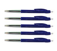 BIC - Lote de 5 bolígrafos M10 Clic Medium PTE Moy. 1 mm tinta azul