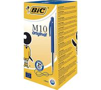 BIC M10 Clic - Bolígrafo mediano (trazo de 1 mm, 50 unidades), color azul