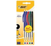 BIC M10 Clic - Bolígrafos (Negro, Azul, Verde, Rojo, Negro, Azul, Verde, Rojo, Transparente, Clip-on retractable ballpoint pen, Medio, Redondo, Metal)