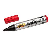 Bic marking 2000 ecolutions rotulador permanente - punta de 4.95 mm - tinta con base de alcohol - ecologico - secado rapido - color rojo (12 uds)