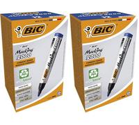 BIC Marking 2000 ecolutions - Rotuladores permanentes de punta cónica media, caja de 12 unidades, color azul (Paquete de 2)