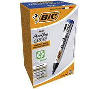 BIC Rotuladores permanentes Marking 2000 ecolutions – punta cónica media – caja 12 unidades – azul