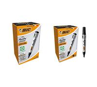 BIC Marking 2300 ECOlutions - Caja de 12 unidades, marcadores permanentes punta media biselada, color negro + 2000 ECOlutions Marcadores Permanentes Punta Media