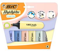 Bic marking highlighter flat pastel mineral pack de 6 marcadores fluor