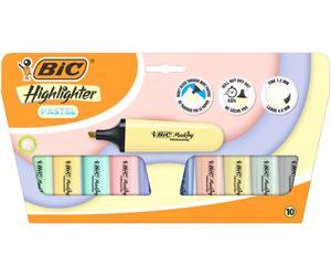 Bic marking highlighter flat pastel pack de 10 marcadores fluorescente
