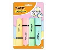 Bic marking highlighter flat pastel pack de 4 marcadores fluorescentes