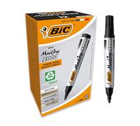 BIC Marking Rotuladores Permanentes, 2000 ECOlutions, Negro, Punta Media, Material Oficina, Caja de 12