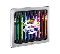 BIC Bolígrafos de gel My Box of Colours – Punta media (0,7 mm), secado ultrarrápido – Paquete 10 Uds