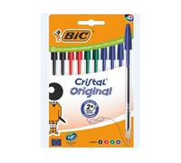 BIC · Pack 10 Bolígrafos Cristal · Trazo 0,4mm · Cuerpo Transparente · Colores Surtidos