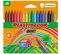 BIC Plastidecor Ceras de Colores para Niños a Partir de 30 Meses, 12 /18 /24 Unidades con Protección de Plástico, Ideal para Manualidades y Primeros Dibujos