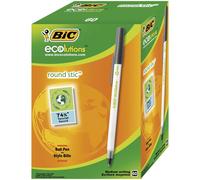 BIC Round Stic ECOlutions bolígrafos de punta media (1,0 mm) - Negro, Caja de 60