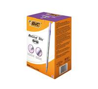Bic Round Stic Grip - Paquete de 40 bolígrafos de bola con trazo fino (0.4 mm),