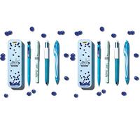BIC Summer Blue Box: bolígrafo de gel (0,7 mm), portaminas, bolígrafo de 4 colores (1,00 mm), subrayador, azul, juego de 4 unidades (Paquete de 2)