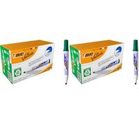 BIC Velleda 1701 ECOlutions rotuladores de Pizarra punta media - Verde, Caja de 12 unidades (Paquete de 2)