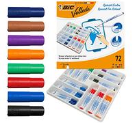 BIC Velleda 1721 Rotuladores de Pizarra punta fina con 8 colores Surtidos - Classpack Caja de 72 rotuladores de punta redonda fina