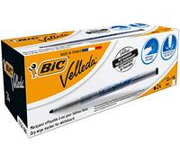 BIC Rotuladores para pizarra blanca Velleda 1721 – Punta fina 2,8 mm, gran borrado – Negro, 24 uds