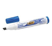 Bic velleda 1751 ecolutions marcadores para pizarra - punta biselada - trazo entre 3mm y 5.5mm - tinta con base de alcohol - ecologico - borrado optimo - color azul (12 uds)