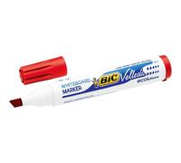 Bic velleda 1751 ecolutions marcadores para pizarra - punta biselada - trazo entre 3mm y 5.5mm - tinta con base de alcohol - ecologico - borrado optimo - color rojo (12 uds)