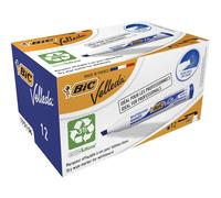 BIC Velleda 1751 ECOlutions rotuladores de Pizarra punta biselada fija traza líneas de entre 3,7 y 5,5.mm - Negro/Rojo/Azul/Verde, Caja de 12 unidades Gran surtidos de colores para elegir Primera Cali