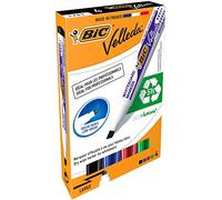 Velleda 1751 Ecolutions PTE - Lote de 3 paquetes de 4 rotuladores para pizarra blanca, borrable, bisel grande, negro, azul, rojo y verde