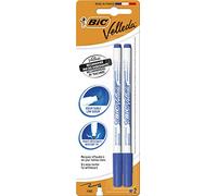 BIC Velleda - Rotulador para pizarra, color blanco (Pack de 2) - Padres, color azul Blister 2