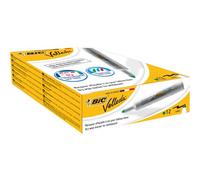 BIC Velleda Rotuladores borrables en seco para pizarra blanca, punta triangular, tinta a base de cetona, juego de 12, color verde
