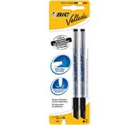 BIC Velleda - Rotuladores para pizarra blanca (2 unidades), color negro