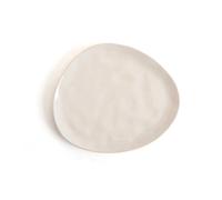 BIDASOA COSMOS Plato Irregular Cerámico 23CM Blanco Brillo Relieves organicos Apilable