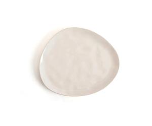 BIDASOA COSMOS Plato Irregular Cerámico 23CM Blanco Brillo Relieves organicos Apilable
