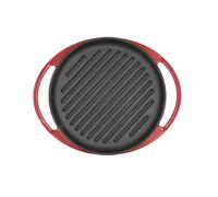 BIDASOA FIERRO Asador Redondo Hierro Esmaltado 25CM Rojo Brillo Antiadherente