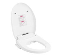 Bidé Asiento de Inodoro Alargado Eléctrico Calentado Smart Asiento de Inodoro con Mando a Distancia LED Luz Nocturna Autolimpieza para Hogar Baño 37 x 51 x 13 cm