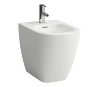 Bidé de pedestal LAUFEN LUA, con rebosadero, 1 orificio de grifo, 360x520mm, válvulas de esquina interiores, H8320817573021, Color: Blanco mate