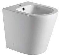 Bidet a Suelo de Baño Moderno - Cerámico Blanco a Juego con inodoro Redondo -Sin tapa y Fácil Limpieza (Bidet)