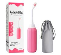 Bidet Portatil para Postparto - Bidé de Viaje Portátil de 500 ml para Ducha íntima Mujeres - Botella de Lavado Perineal con Boquillas Dobles y Conducto Retráctil - Ducha de Glúteos,Rosado