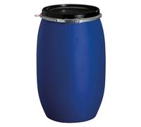 Bidón de boca ancha Macedaro Hermético (120 l, Azul, Con tapa)