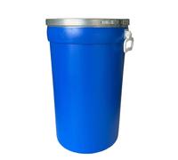 Bidón de plástico con boca ancha de 50 litros Azul