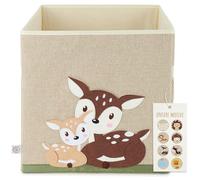 Caja de almacenamiento Bieco para niños, diseño de ciervo | Solución de almacenamiento para la habitación infantil | Inserto para mueble Kallax, caja plegable para juguetes infantiles, cesto de almace