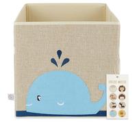 Cesta de regalo Bieco para habitación infantil | Caja de almacenamiento con forma de pez para juguetes infantiles | Caja de almacenamiento de 33x33x33 cm para estantería Kallax. Caja de almacenamiento