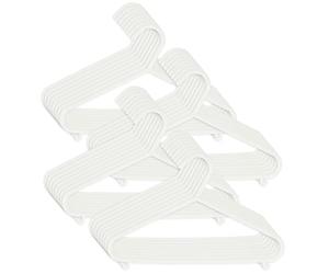 Bieco Perchas Infantiles de plástico, 32 Unidades, Color Blanco, Longitud Aprox. 30 cm, Organizador para Armario