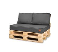 Bielik Cojines de Palet 120x80 Set para Sofá - Impermeable Set de Jardín Consta de 3 Piezas en Color Gris Oscuro