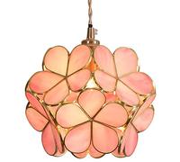 BIEYE L30742 Lámpara colgante de techo estilo vitral estilo flor de cerezo con pantalla de 21 cm de ancho (Rosado)