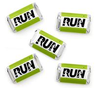 Big Dot of Happiness Set the Pace - Correr - Mini Candy Bar Wrapper pegatinas - Track, Cross Country o Marathon Party pequeño Favors - 40 unidades