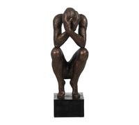 BigBuy Home Figura Decorativa Negro Cobre Hombre 16 x 19 x 47 cm