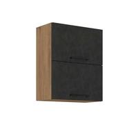 AUCUNE Mueble alto ROCK - Melamina roble lancelot y gris matera - 1 puerta