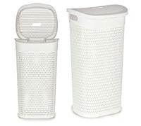 KIPIT Cesto de ropa con tapa 60L Blanco